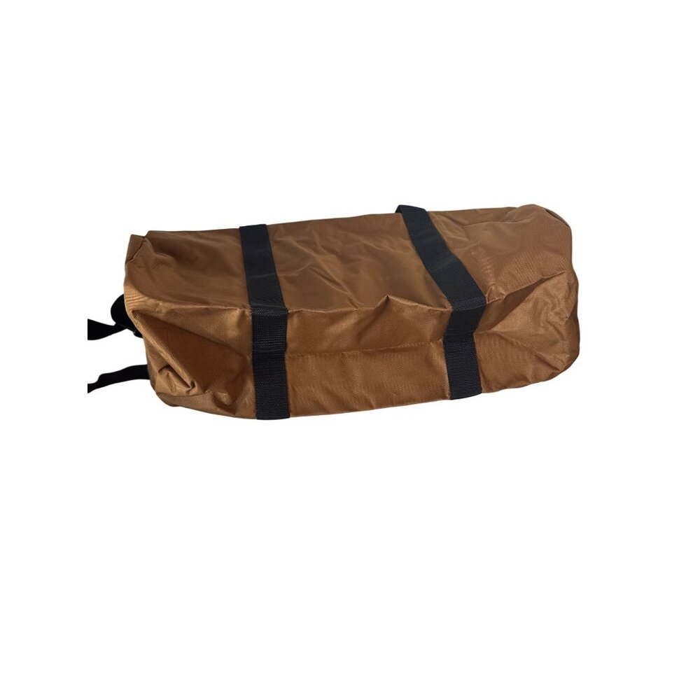 Carhartt Duffel Bag Brown Durable Water-Resistant Nylon Adjustable Strap Packabl - Picture 10 of 10
